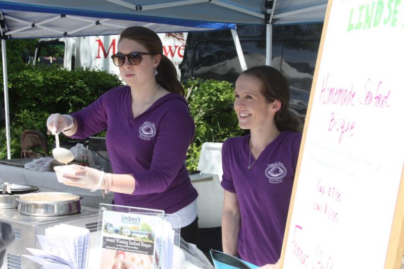 Lindsey's Family Restaurant set up a table and sold bowls of seafood bisque for those who needed a break from raw oysters. BY LYDIA GOERNER