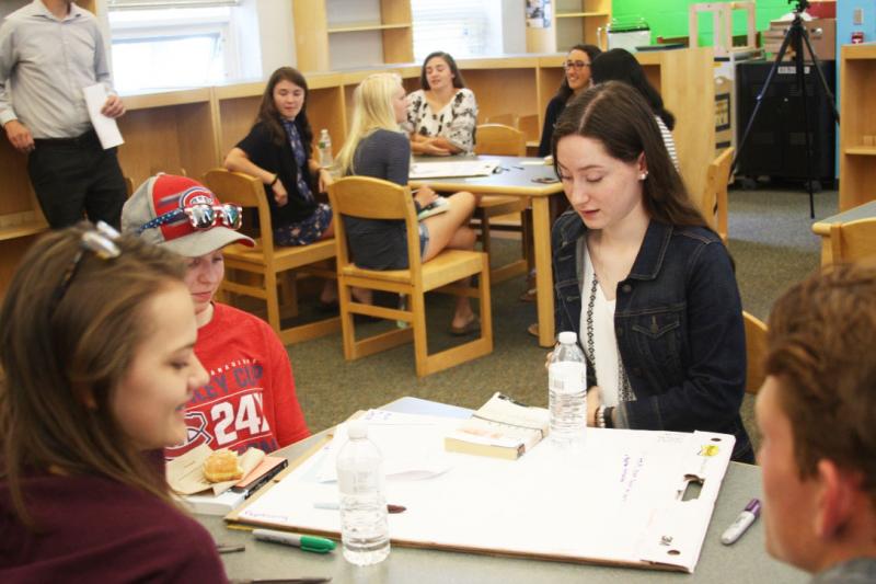 Corinne Mayhard of Carver considers a discussion question on The Things They Carried. BY LYDIA GOERNER
