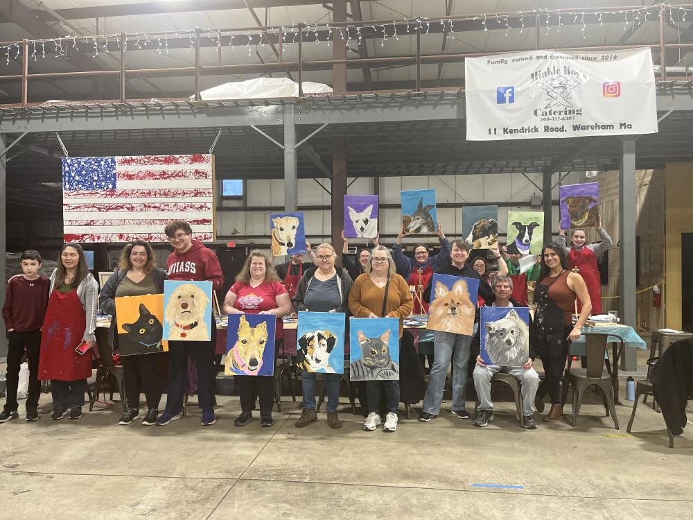 Painting with paws: pet lovers attend Paint Your Pet fundraiser