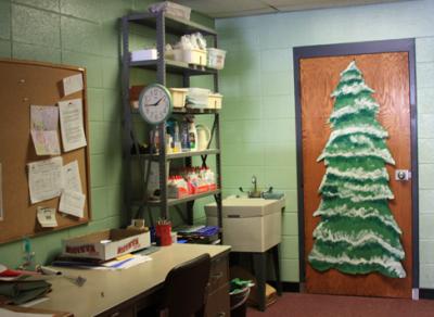 Art supplies are stored at the end of a hallway at Decas Elementary. There is no art classroom at the school. BY JAIME REBHAN