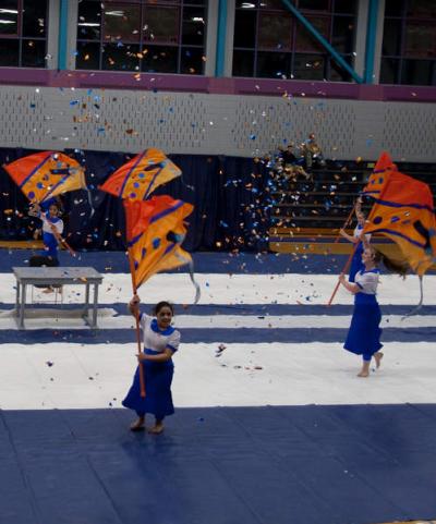 The color guard wowed the crowd with their performance to Lady Gaga's "Telephone." BY ANDREW W. GRIFFITH