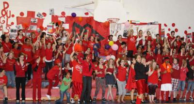 Douglass House students are thrilled to learn that they earned the award, and bragging rights, for "Most Spirited House." BY JAIME REBHAN