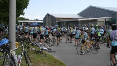 The Pan-Mass Challenge had an estimated 5,100 riders, and Station Coordinator Jim O'Dowd estimated that about 4,000 were served in Wareham. Cool, dry temperature meant many riders on the route bypassed the station. BY CYRUS MOULTON