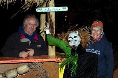 Organizers Alfred DeMello and Sally Morrison greet a long-lost friend from Davy Jones' locker. BY ANDREW W. GRIFFITH