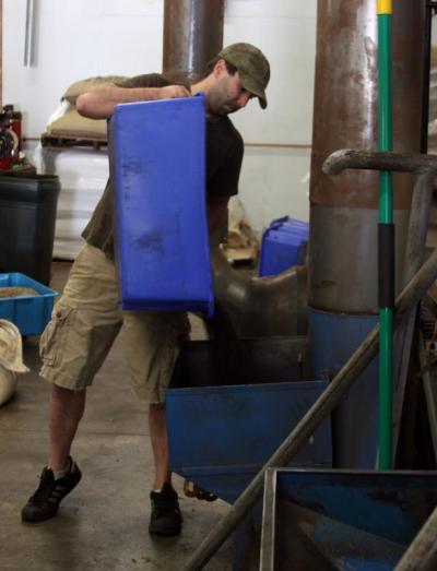 After the beans are roasted, they’re put into a destoner to remove pebbles, wood, or other undesirable objects that may have gotten mixed in during harvesting. BY JAIME REBHAN