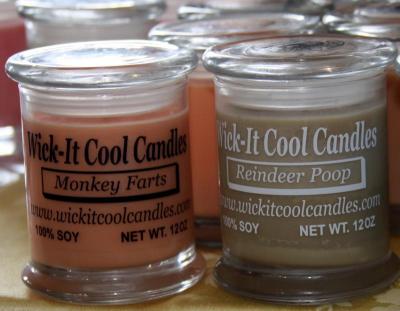 Crafter Christine Mann sold her Wick-It Cool soy candles during Scallop Fest. Some of them were hilariously named! BY JAIME REBHAN