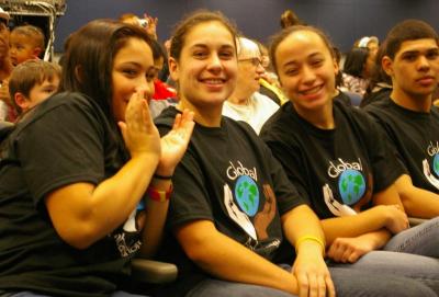 From left to right, Wareham High School students Malange Depina, Emily Bacchiocchi, Amber Filkins, and Zack St. Julian. BY RISHI SIDHU