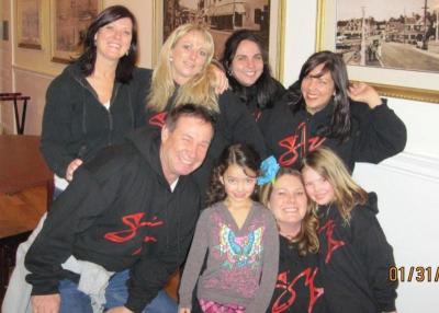 At the January 2010 Texas Hold 'Em tournament wearing Scotty Monteiro Jr. Foundation sweatshirts: Left, top row, Clare Monteiro, Kristine Hammond, Nicole Micelli, Wendy Monteiro. (Bottom row) Charlie Schegal, Margeaux Monteiro, Karen Brodley, Mackenzie Brodley. BY SINCERé GOODMAN