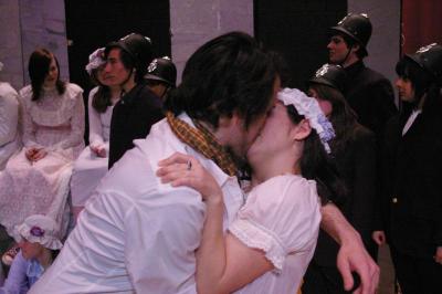 "Frederic" played by Alex Monty kisses "Mabel," "Alexandra Furtado" during rehearsal on Monday, May 1. BY RISHI SIDHU