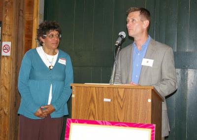Wareham Unit Director Barbara Sullivan accepts a $5,000 award on behalf of the of the Boys and Girls Club of New Bedford/Wareham. BY RISHI SIDHU