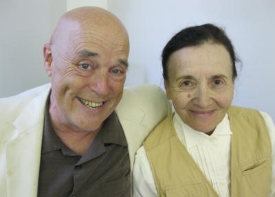 Tutor Peter Kulberg (left) with student Galina Shubina. Shubina is from Russia and is improving her English. COURTESY DEENA KINSKY