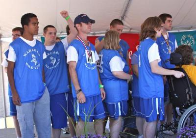 The entire Wareham Wild Vikings Special Olympics basketball team was awarded Braveheart awards, for a buzzer-beating performance during last winter's Special Olympics. Wareham tied in wins with two other teams, so all earned the gold medal. BY JAIME REBHAN