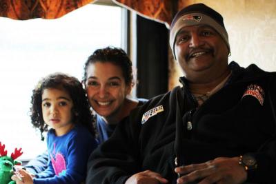 Arya, Shayne, and Tony Fernandes were all aboard the Holiday Train from downtown Wareham and back Sunday afternoon. BY NICK WALECKA