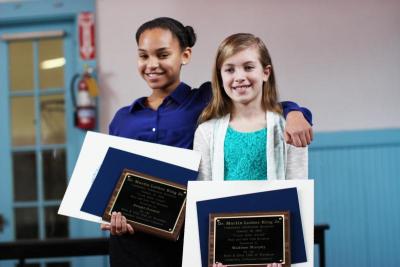 Anajae Council and Madison Murphy were among students awarded for their community service at the annual Martin Luther King Breakfast held at the Boys and Girls Club Monday morning. BY NICK WALECKA