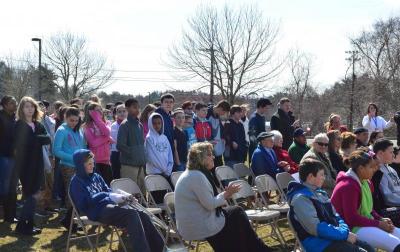Students from Wareham Middle School's STEAM Academy attend the groundbreaking ceremony. BY SETH THOMAS