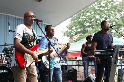 The Fantastic Trio Plus One performs at the Lillian Greggerman Bandshell on Saturday. BY MATTHEW BERNAT
