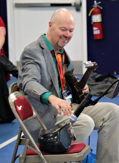 Being a chorus teacher for 16 years at Wareham Public Schools, Russ Hart knows how to have fun teaching approach to all types of students. Photo by: Nadya Korytnikova