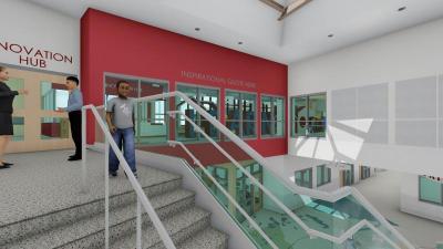 Another view of the innovation hub, which Daley described as the heart and brain of the school. Photo courtesy: Mount Vernon Group