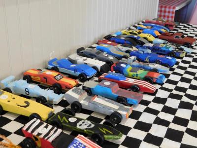 About Our Completed Pinewood Derby Cars