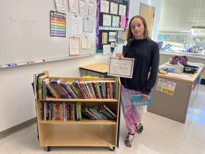 Pictured is Audrey Lake-Higgins, one of eight Wareham Middle School students who received distinction for their “exemplary writing skills” following recent English Language Arts benchmark tests.