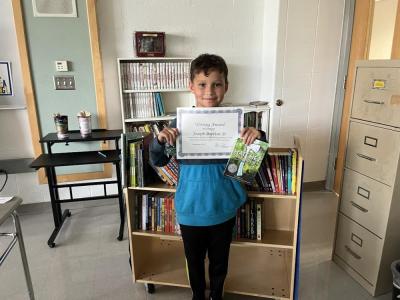 Pictured is Joseph Baptiste Jr., one of eight Wareham Middle School students who received distinction for their “exemplary writing skills” following recent English Language Arts benchmark tests.