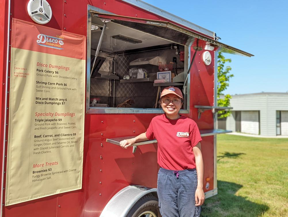 Sola Lee stands outside her dumpling truck. Photos by: Alexandra Weliever