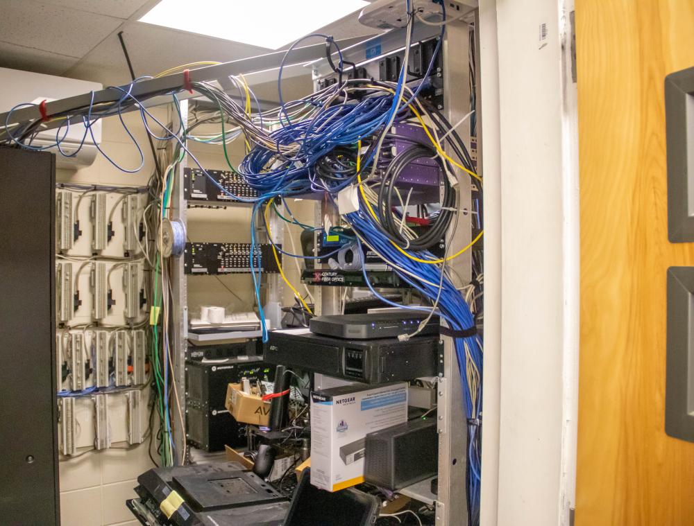 Electrical chords in closets need organizing according to Information Lieutenant Bryan Whalen. none