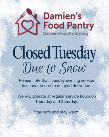 Damieen's Pantry Closed Jan 27th