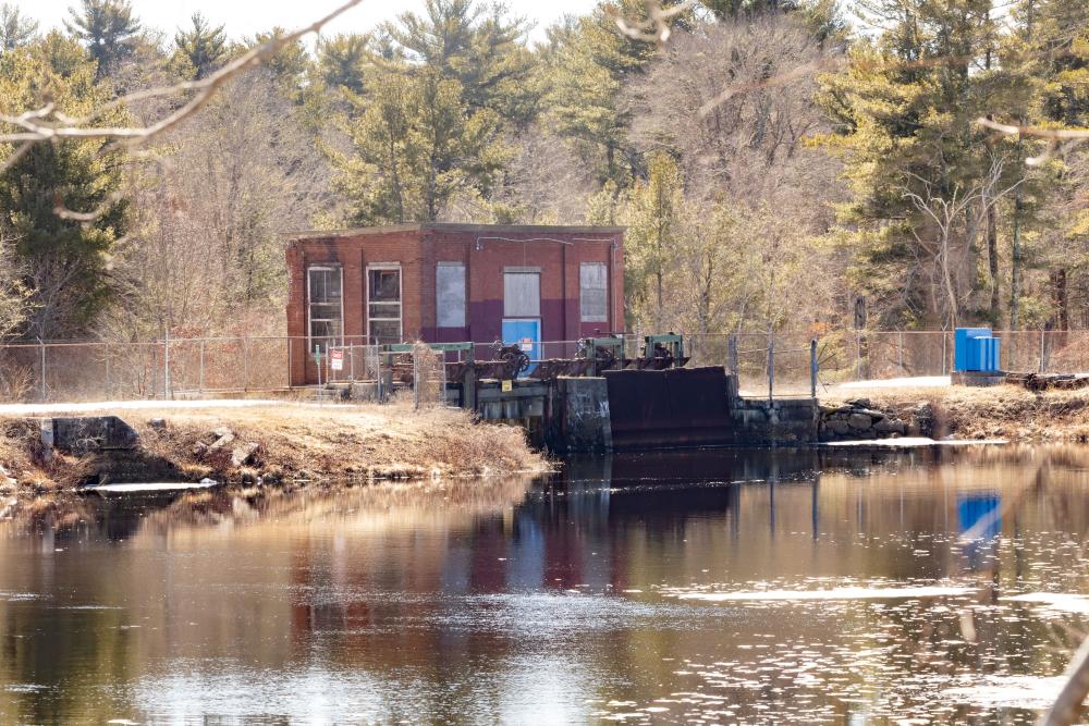 The Tremont Dam holds back Tremont Mill Pond.