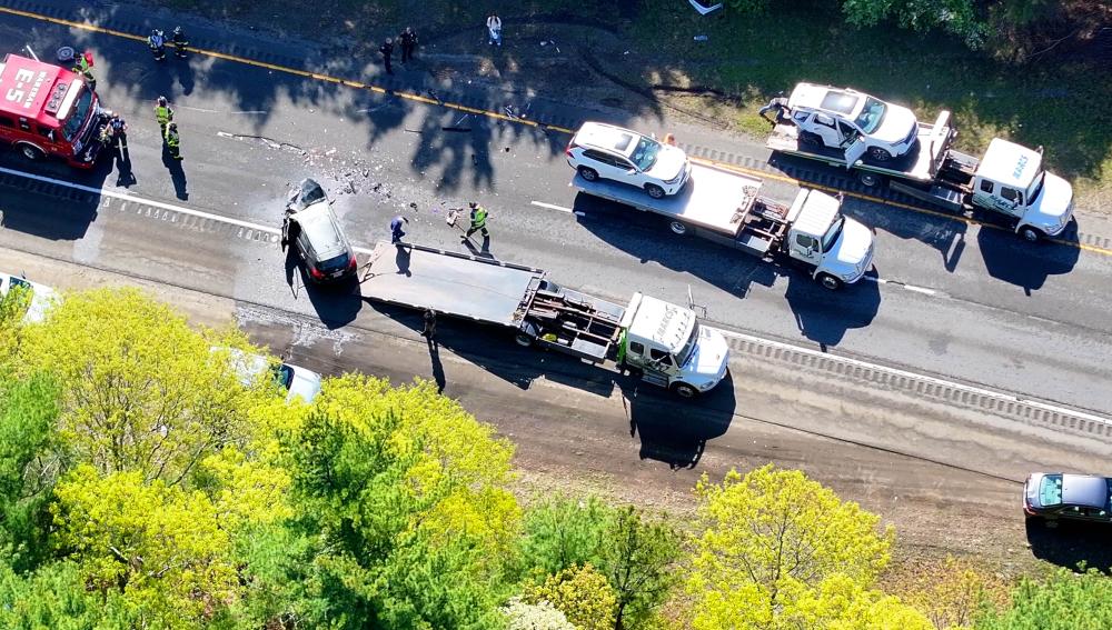 The early morning accident on Sunday. Photo source: David Curran