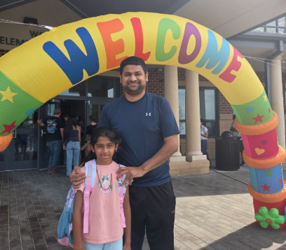 Second grader Navya Patel's favorite sport is soccer, and she's looking forward to playing games in P.E. this year. Photo by Tanvi Kulkarni