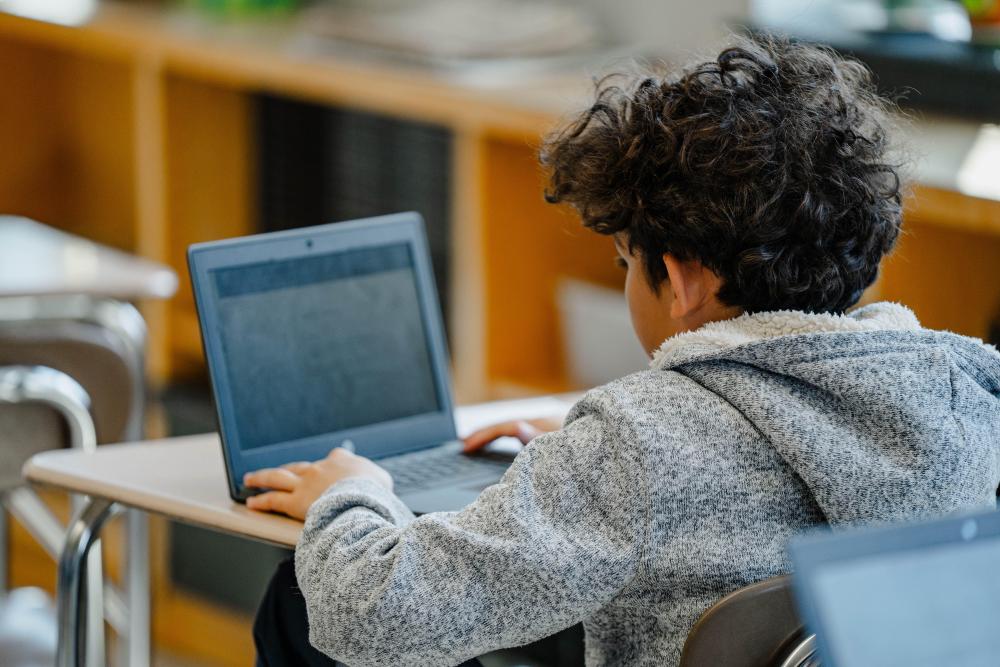 A Massachusetts student takes the MCAS online. Photo source: Department of Elementary and Secondary Education