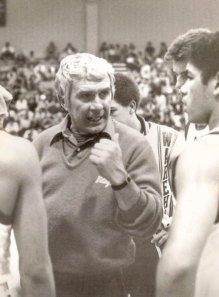 Jim Brogioli coaching the Wareham Vikings basketball team on the sidelines of the court that would later be named in his honor. Photos submitted by Kevin Brogioli