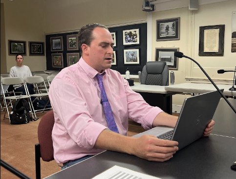 Director of Planning Joshua Faherty speaks to the Select Board. Photo by Tanvi Kulkarni