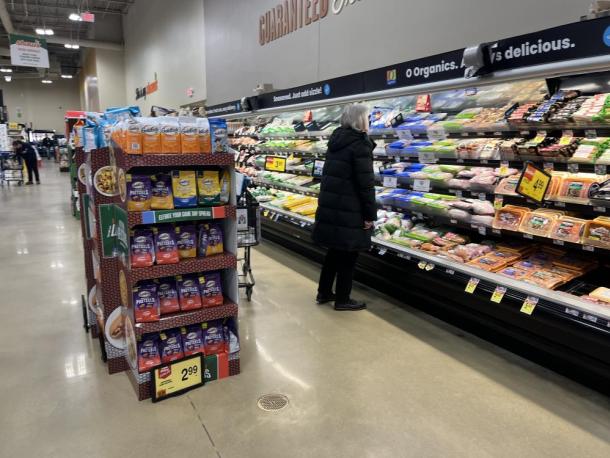 Shoppers in the aisles of Shaw's preparing for the storm. Photos by Brandy Muz 