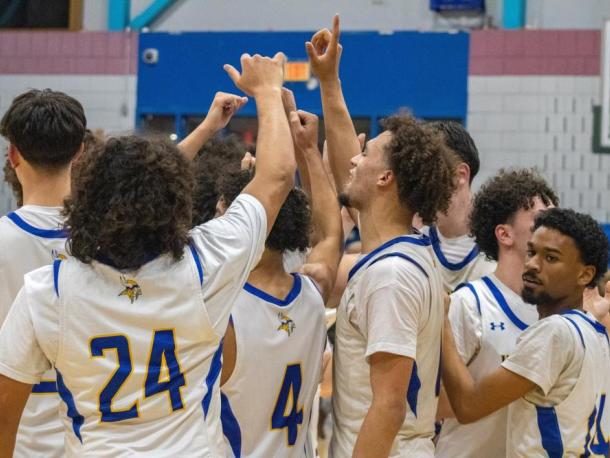 The Vikings celebrate their victory. Photos by Grace Roche