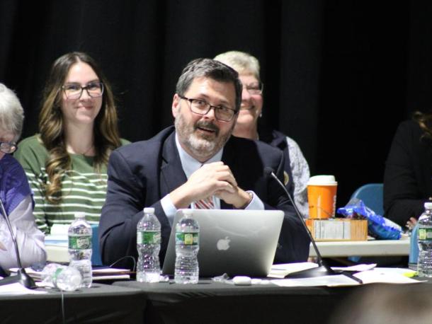 Town Administrator Derek Sullivan detailing the town budget. Photos by Brandy Muz