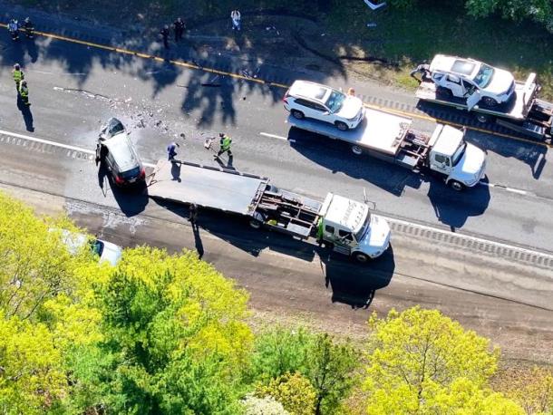 The early morning accident on Sunday. Photo source: David Curran