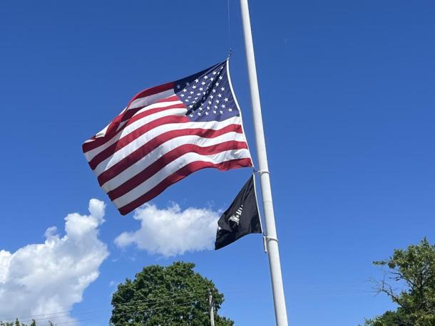 The American Flag outside of Town Hall. Photo by Brandy Muz