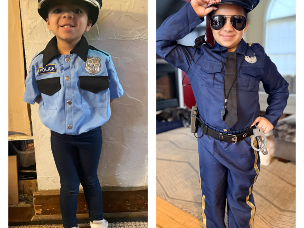 Mia as police officer