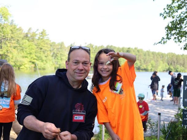 John Murphy, left, and Lily Alexander, right with a fish. Photos by Nick Mossman