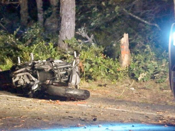 The motorcycle following the accident. Photo by David Curran