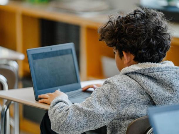 A Massachusetts student takes the MCAS online. Photo source: Department of Elementary and Secondary Education