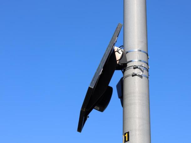 A Flock camera in Onset. Photo by Nick Mossman