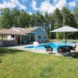 Salt water pool and pool house
