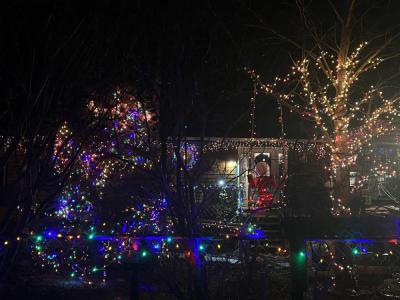 Thousands of lights make up the display.