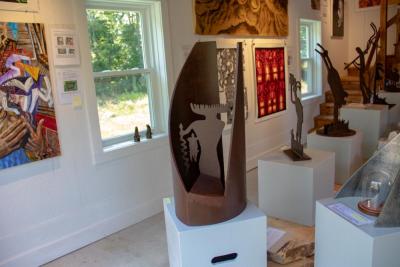 “Snake Canyon Shaman” combines Lintala’s recent work with his old work. Photo by Bobby Grady