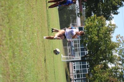 Flipping their pineys, it was blue versus white during the scrimmage.