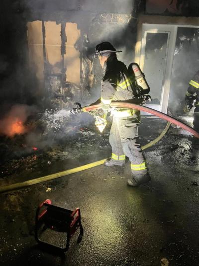 Firefighters battled the early morning blaze. Photos source: Wareham Fire Department Firefighters battled the early morning blaze. Photos source: Wareham Fire Department