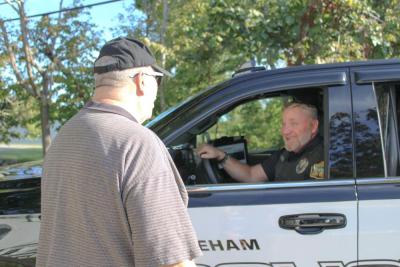 Wood is recognized by an officer asking if he had seen any ghosts. Photo by Brandy Muz